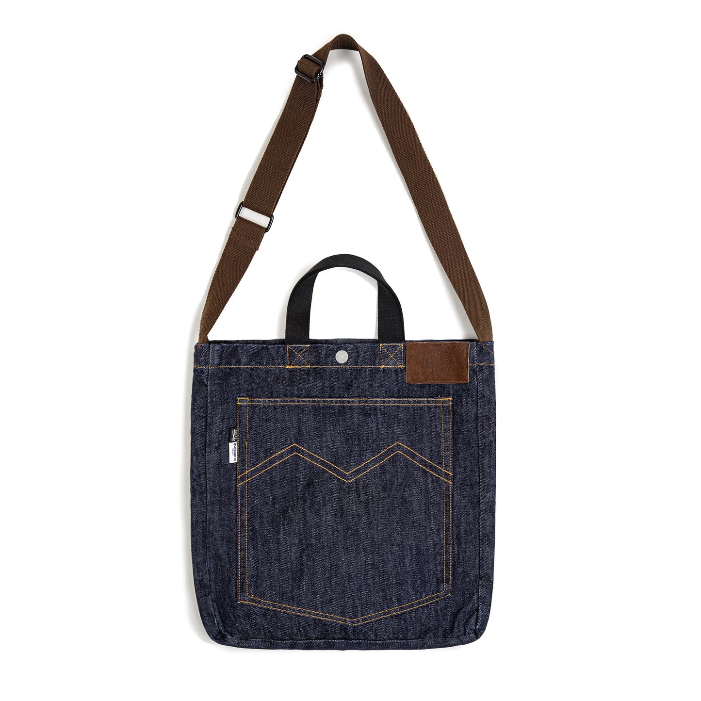 Women's Workwear American Retro Shoulder Crossbody Denim Embroidery Large Capacity Portable Flat Tote Bag