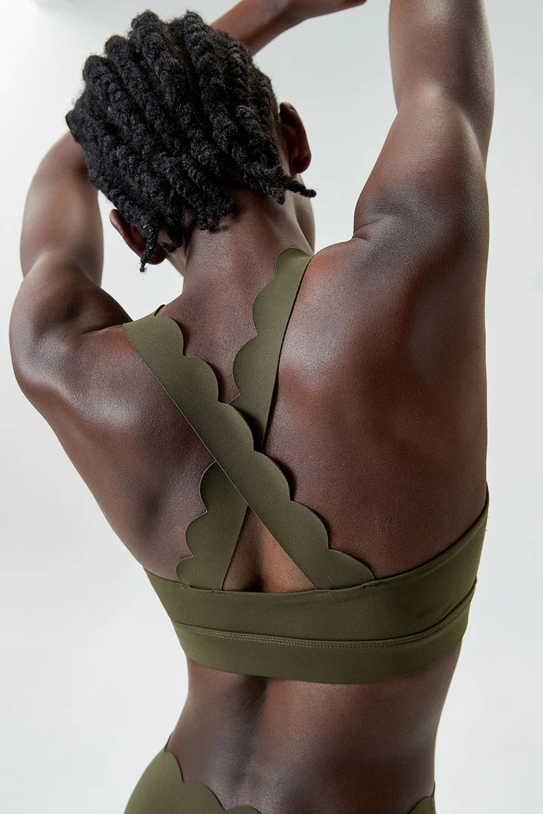 Women's Buttery Soft Fitness Yoga Bra Square Neckline Gym Crop Back Sports Vest