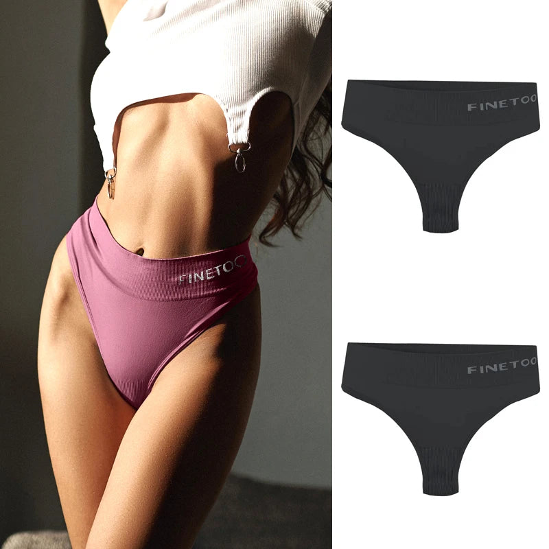 Seamless High Waist Thongs - 2 Pack Plus Size Underwear