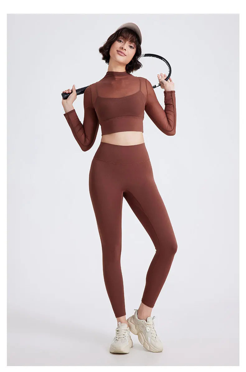Women's Two Pieces Fitness Yoga Set - Gym Suit Super Stretch Breathable Running Sportswear Activewear Workout Set