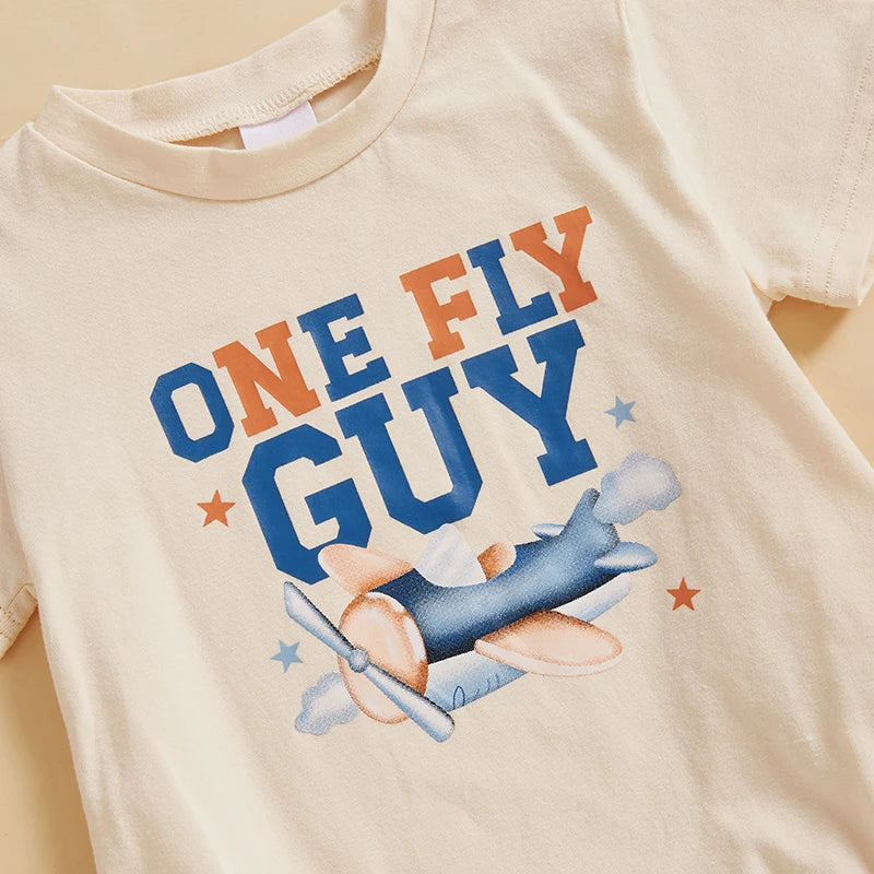 0-18M Baby Boys Rompers Birthday Letter Airplane Print Short Sleeve Summer Bodysuits Jumpsuits Babygrow