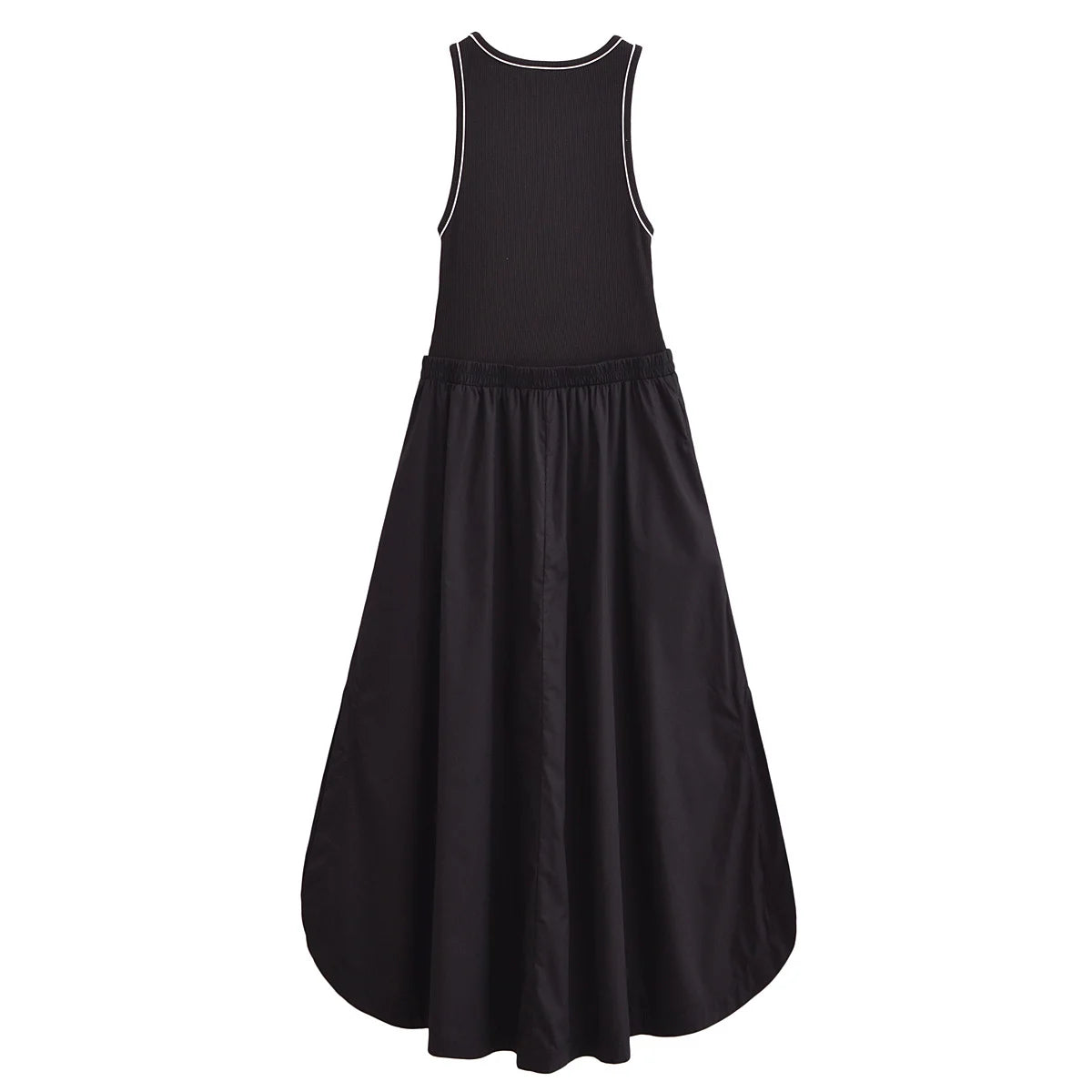 Women's Slim Fit Splicing Round Neck Medium Length Sleeveless Dress