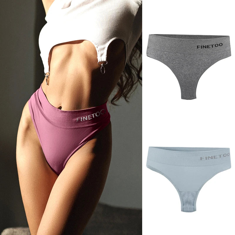 Seamless High Waist Thongs - 2 Pack Plus Size Underwear