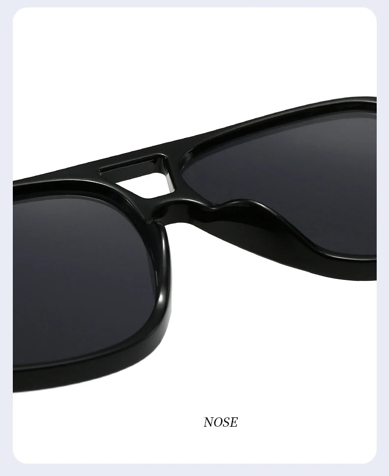 Unisex 1/3pcs Oversized  Double Bridges Sunglasses UV400