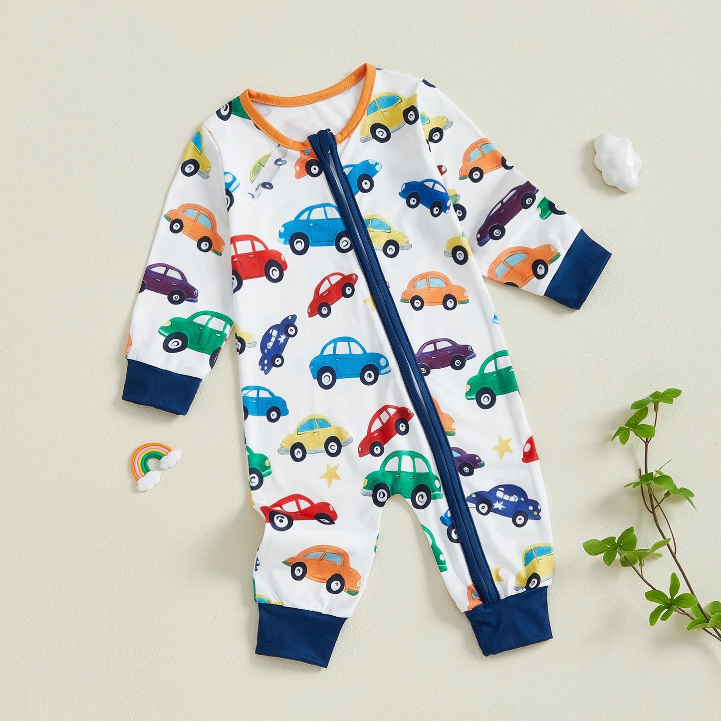 Baby Boys Car Print Zip-Up Romper (0-18M)