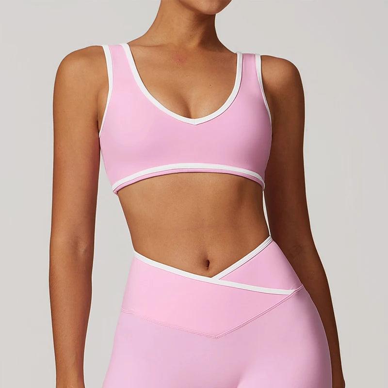 Women’s Casual Yoga Top Running Underwear Breathable Workout Brassiere Fitness Quick-Dry Gym Push up Sports Bra