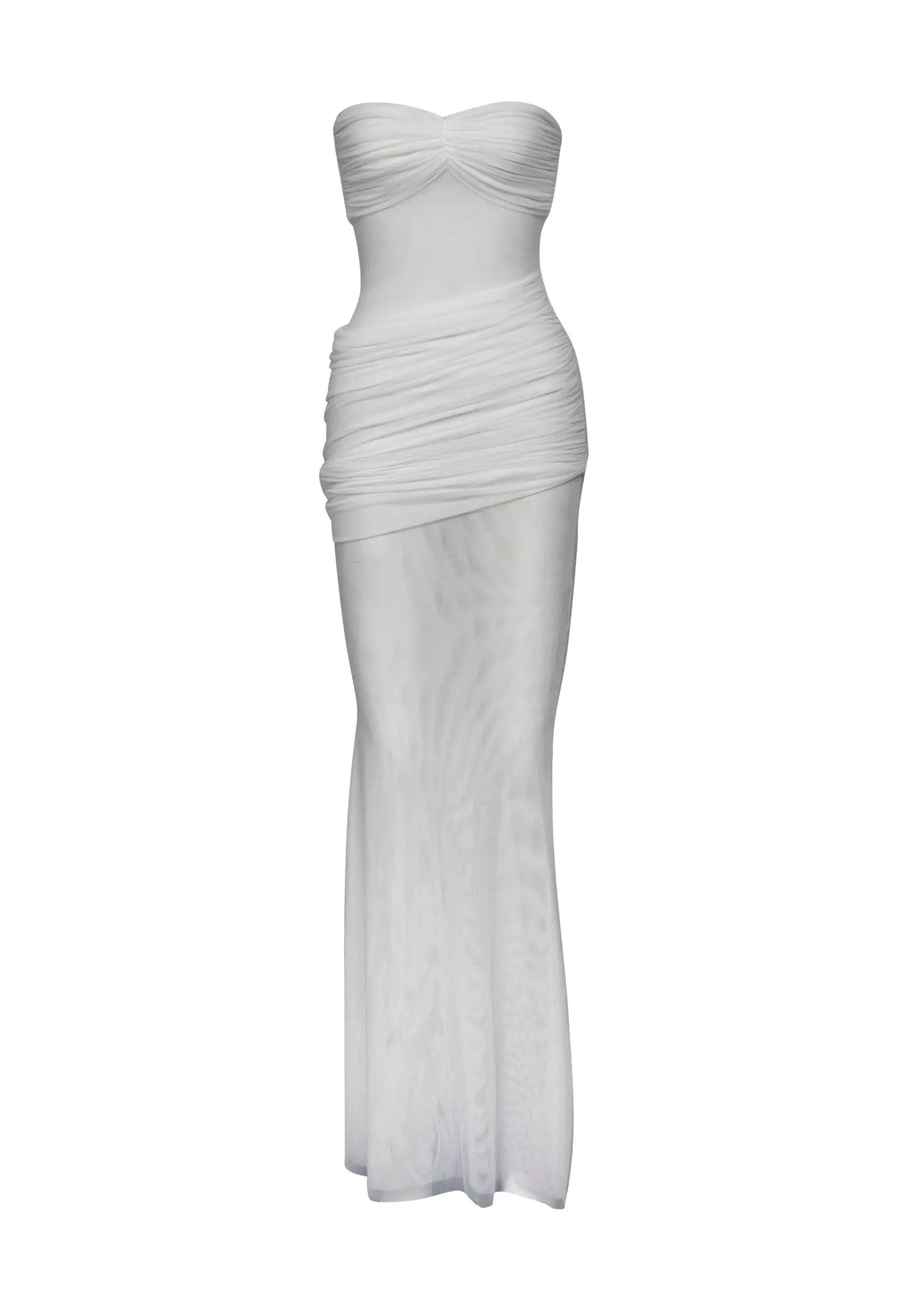 Women's Bandage Sleeveless Maxi Dress - Tummy Control with Mesh Detail