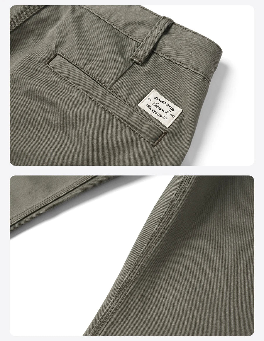 Cotton Chinos Pants - Loose Straight Casual Trousers for Men