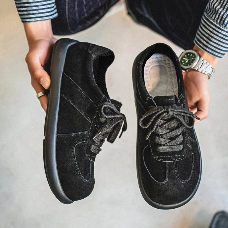 Men's Suede Leather Lace-up Flat Shoes