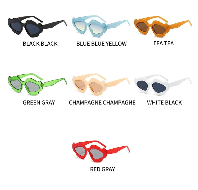 Women's Vintage Flower Irregular Shape Gradient Sunglasses