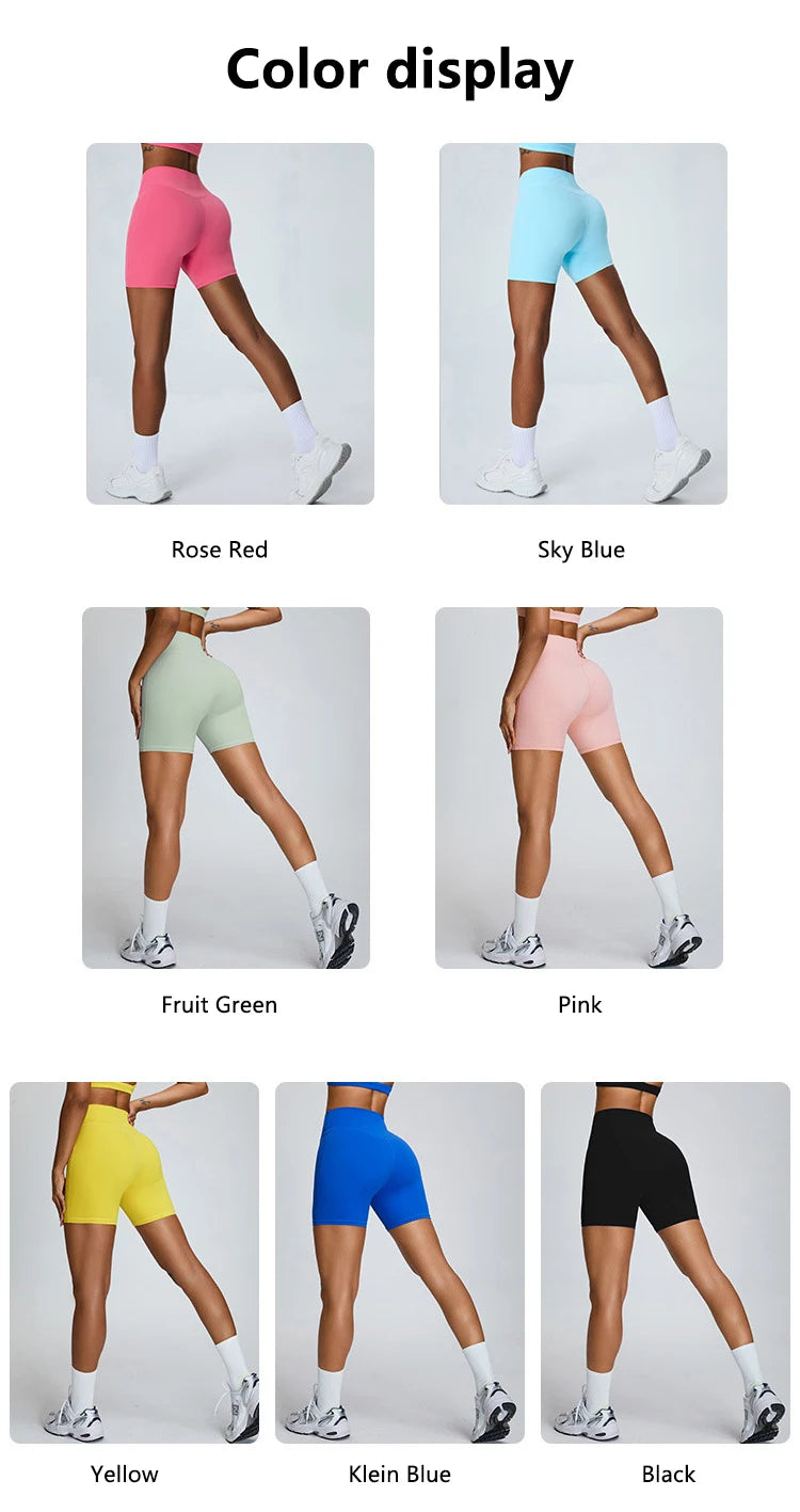 Women's Seamless Buttock Lift Sports Shorts  Running Scrunch Workout Yoga High Waist Gym Shorts