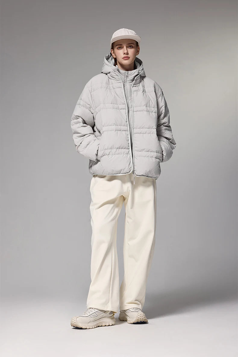 Water-Resistant Down Jacket Unisex - Streetwear Warm Loose Fit with Detachable Design