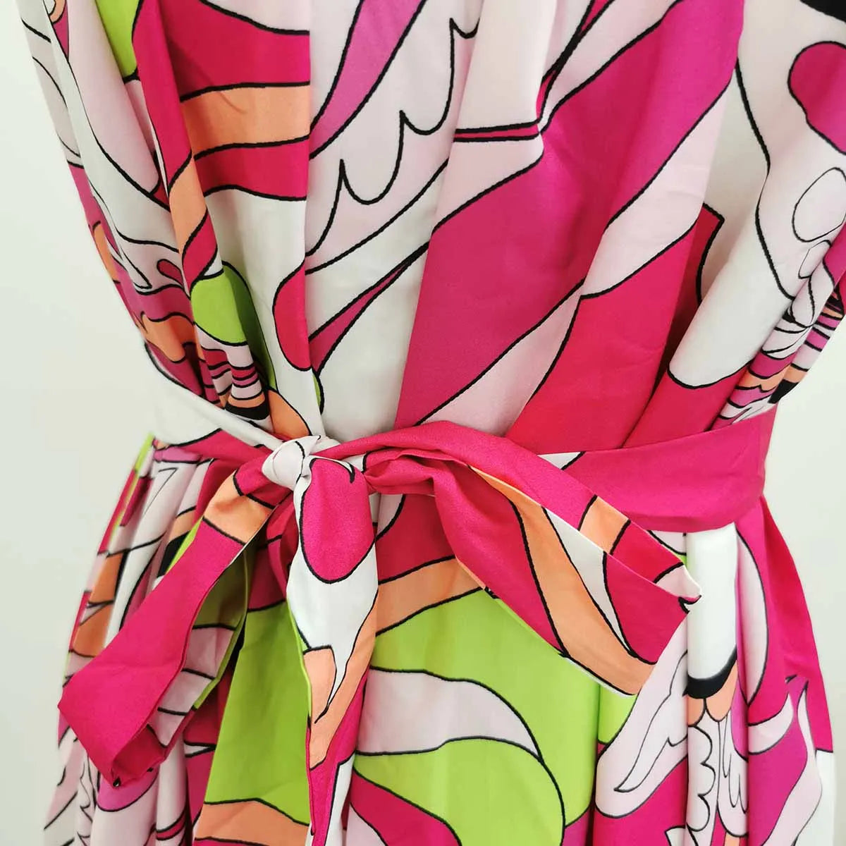 Women's Elegant Floral Printed Long Halter Beach Dress Loose Summer Bikini Cover Up