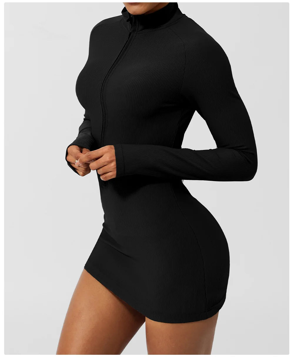 Women's Summer Yoga Slim Fit Ribbed Fabric Gym Breathable Quick Dry Tennis Sportswear Skirt