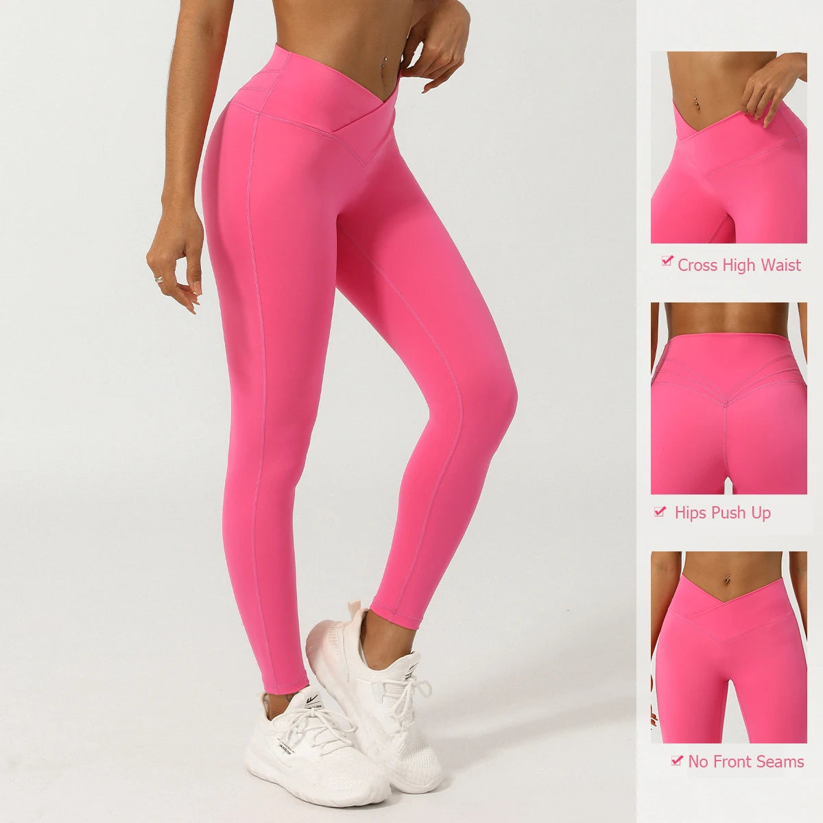Women's Sports Leggings Buttery Soft V-Shaped High Waist Yoga Pants Breathable Quick Dry Running Tights Workout Sportswear