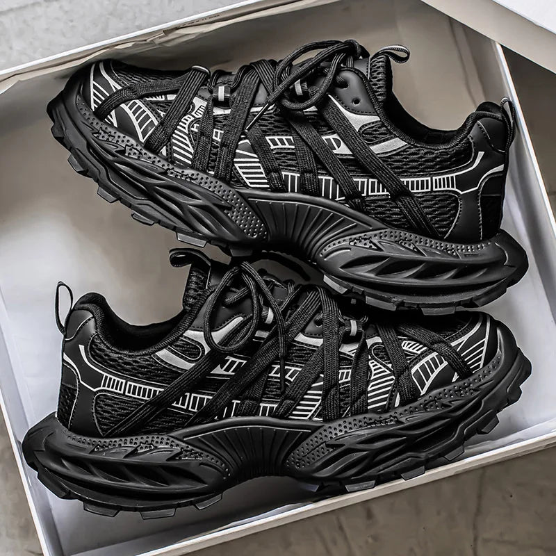 Men's Platform Strap Design Sneakers - High-Quality Sports Shoes