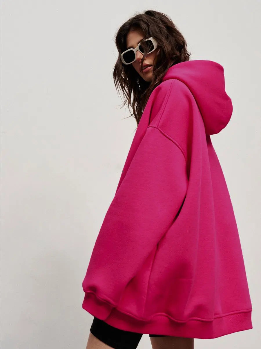 Women's Oversized Fleece Pullover Hoodie