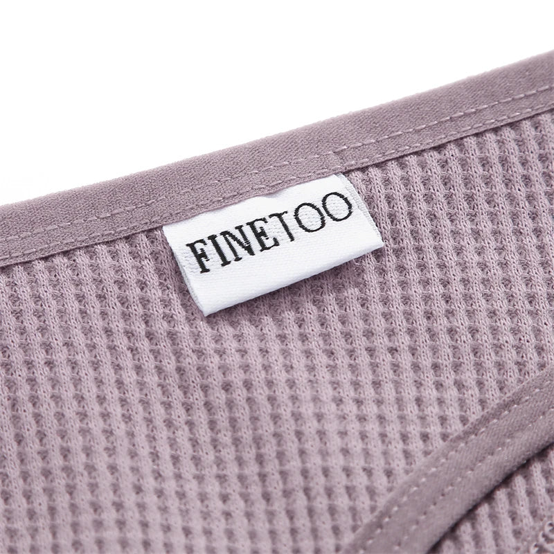 Women's 4Pcs Cotton Breathable Underwear Panties Low-Waist Waffle G-string Stretch Briefs Soft Lingerie