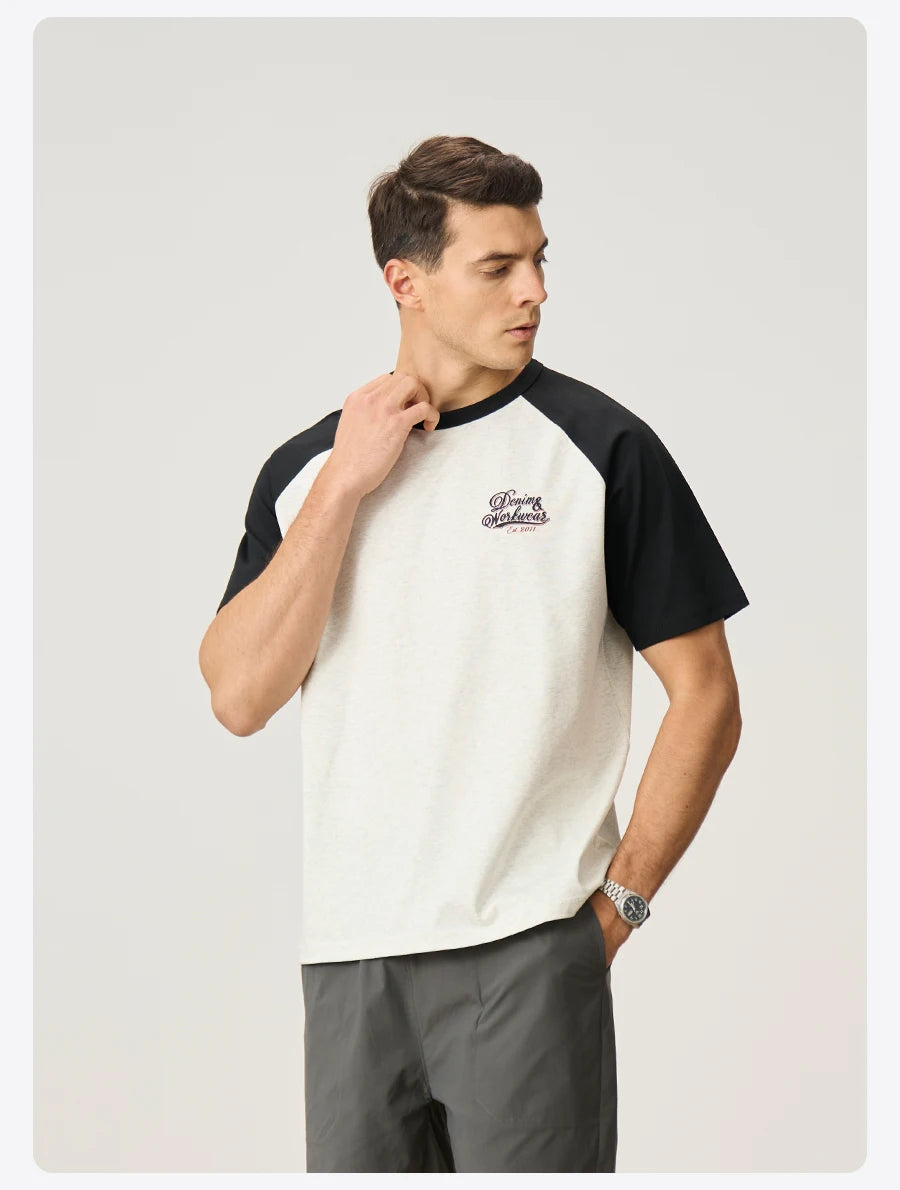 Men's Summer 240gsm Cool Feeling Sorona Fabric Oversize Raglan Sleeve Athletic Sports Gym Workout T-Shirt