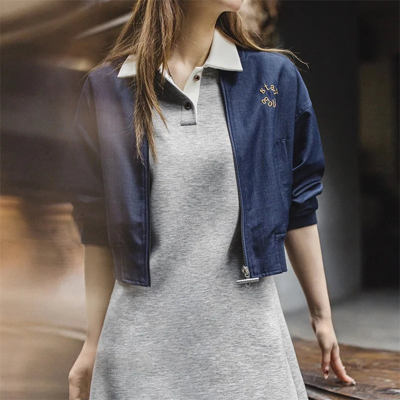 Women's Color-Block Polo Dress - Preppy Tennis Style with Adjustable Waist Short Sleeve Summer Dress