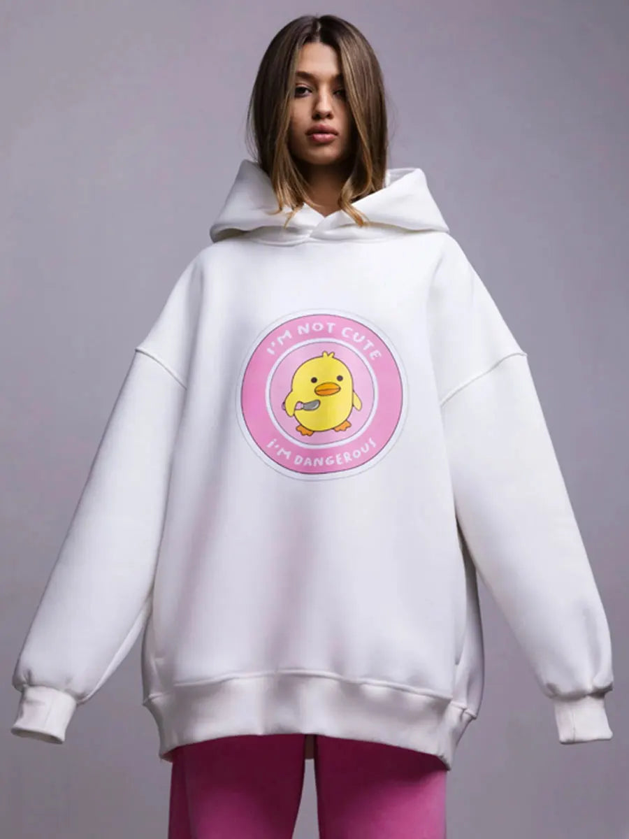 Women's Warm Loose Sports Chic Print Oversized Hoodie