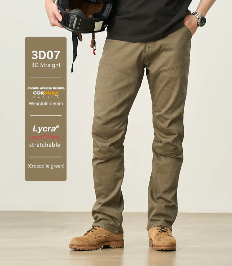 Men's Draping Motorcycle Riding Jeans - Fashion Denim Trousers