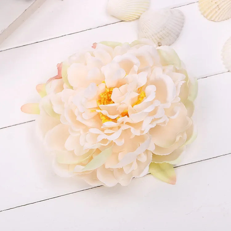 Cloth Art Peony Flower Brooch - Fabric Lapel Pin for Women