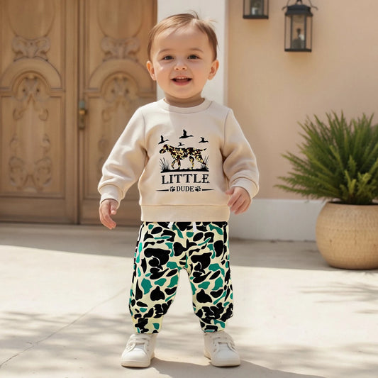 Baby Boys Animal Print Sweatshirt & Camouflage Pants Set (0-4Y)