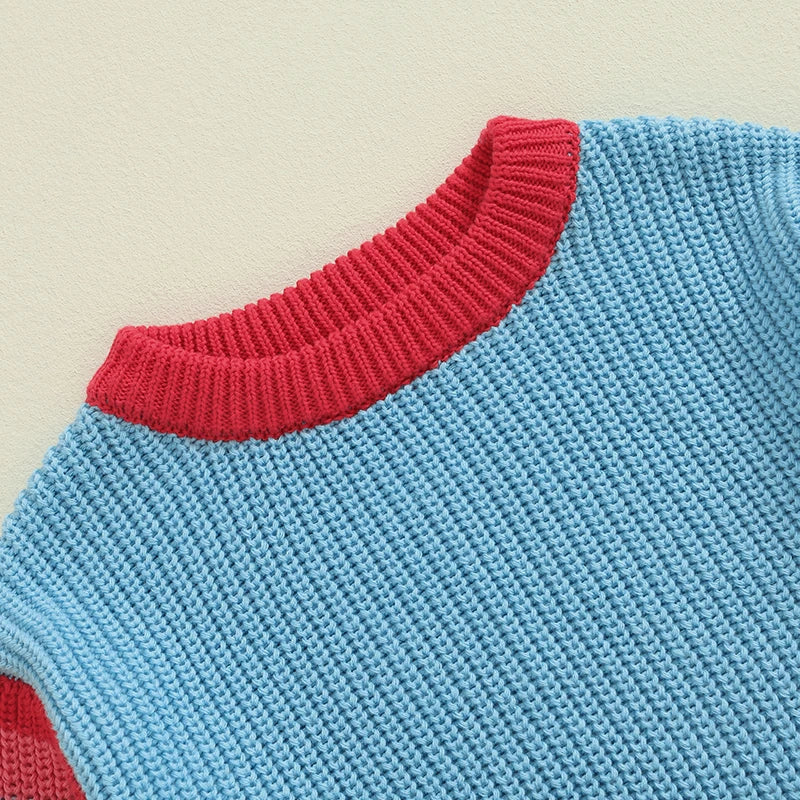 Baby Knit Sweater - Casual Colourful Striped Crew Neck Long Sleeve Pullover