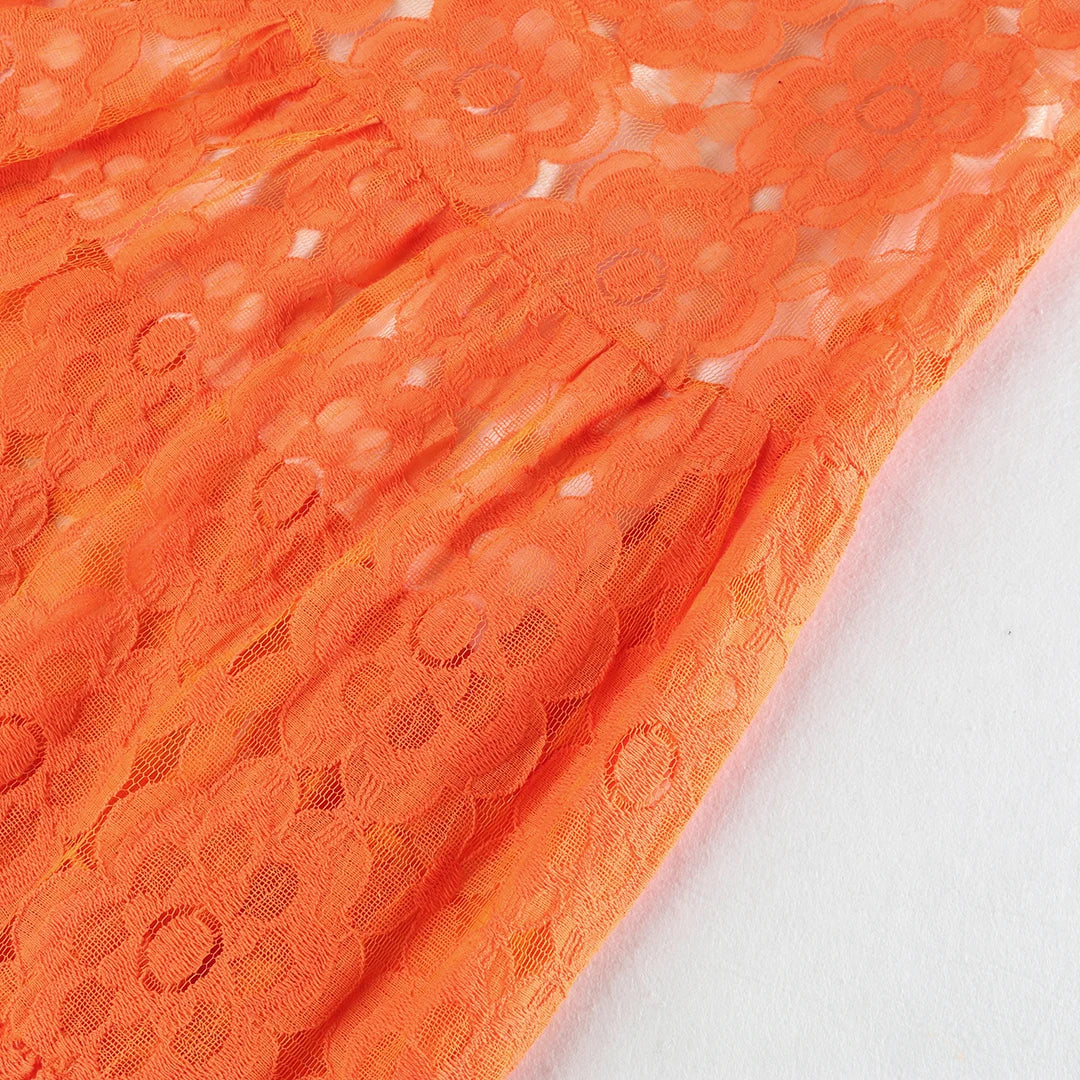 Women's Summer Hollow Lace  Halter Strapless Sleeveless Naked Waist Long Chic Dress