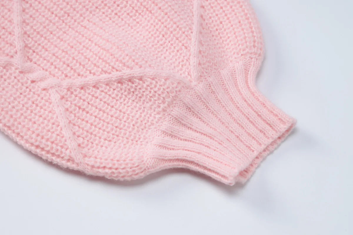 Women's Knitted Loose Casual Round Neck Pullover Versatile Sweater