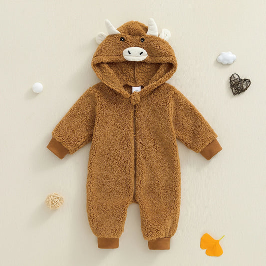 Baby Halloween Plush Hooded Jumpsuit (0-12M)