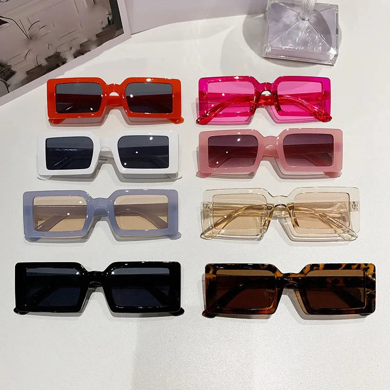 Women's Rectangular Sunglasses - Small Frame Beach Eyewear UV400