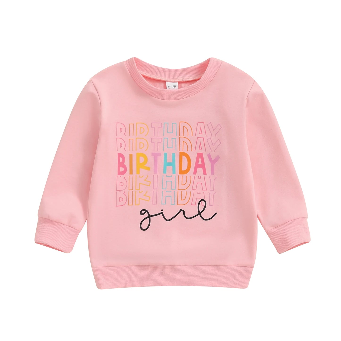 Kids Girls Birthday Sweatshirt with Letter Print (2-6Y)