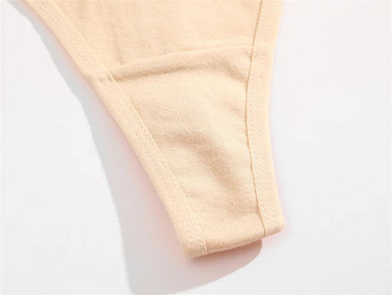 3Pcs Cotton Thongs Pantie Low Waist Comfortable Underwear Breathable G-string Soft Lingerie
