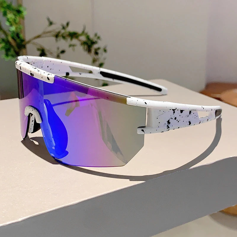 Men's Wrapped Round Mirror Outdoor Cycling Anti-UV Sunglasses