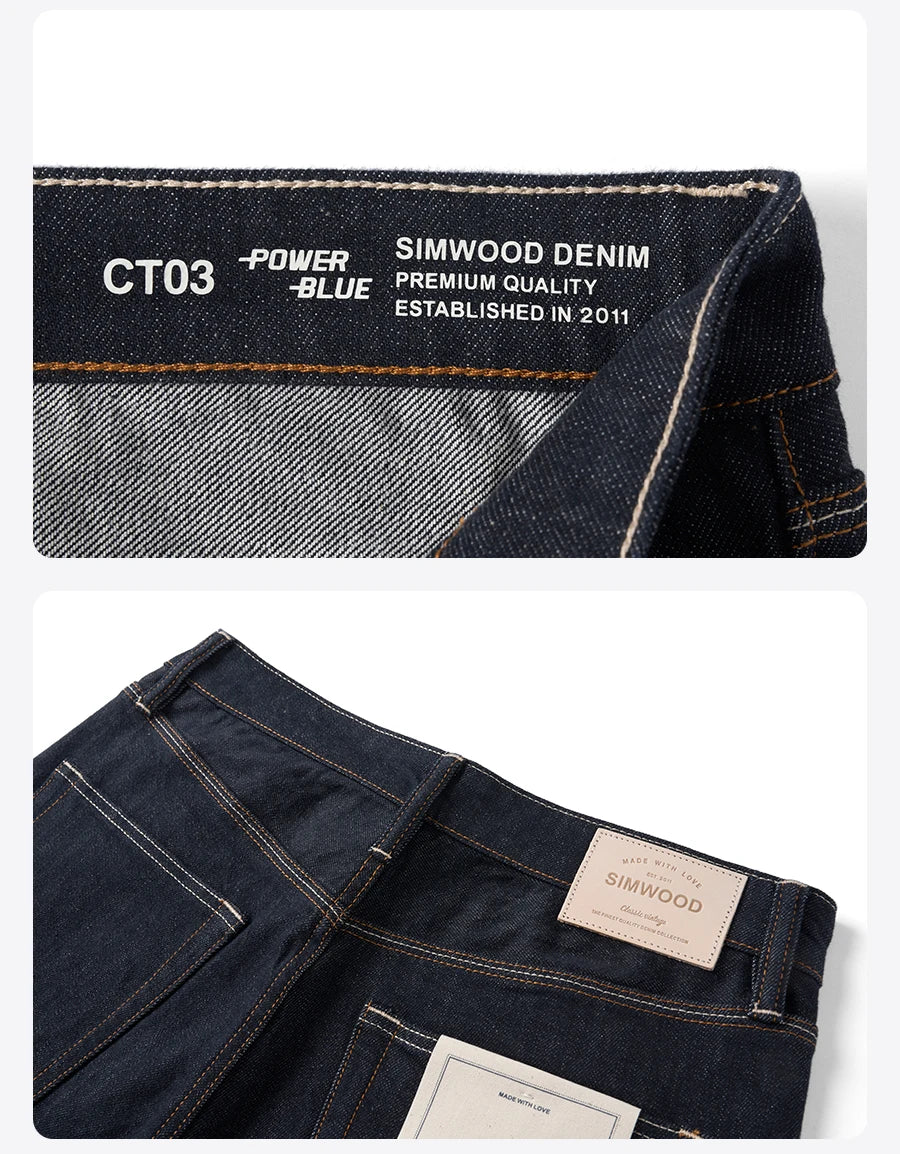 Men's Comfortable Tapered Jeans - Colourfast Washed Denim