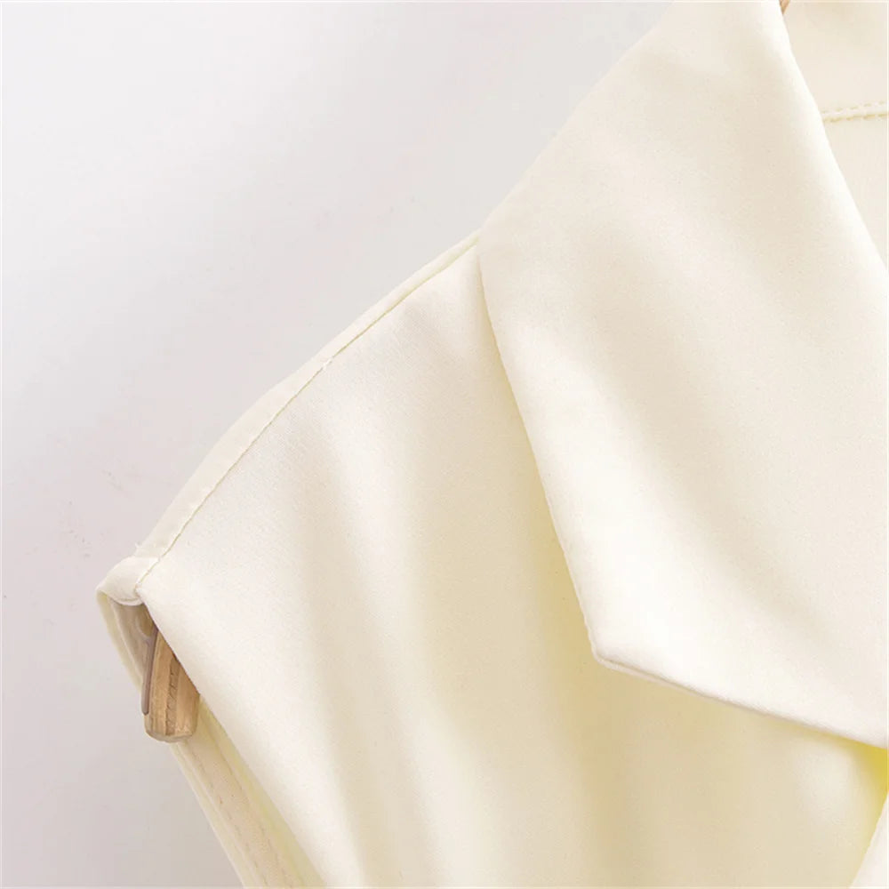 Women's Summer Casual Temperament Small Pleated Sleeveless Dress