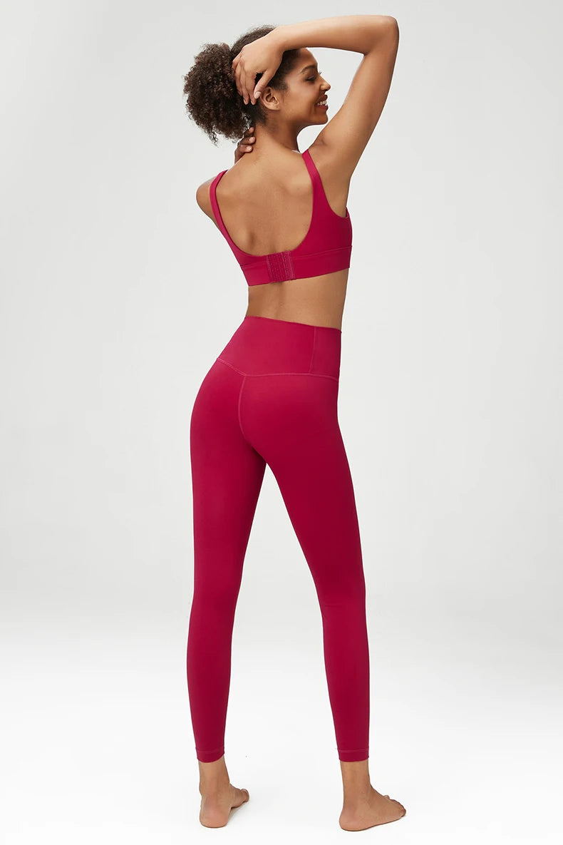 Women's Two Pieces Fitness Yoga Gym Breathable Workout Running Sportswear Set