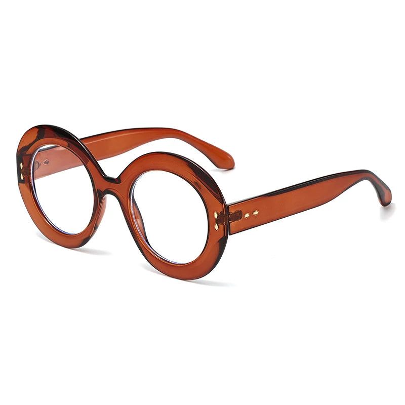 Vintage Oval Fashion Glasses Frame - Women's Retro Anti-Blue Light Eyewear Optical Frames
