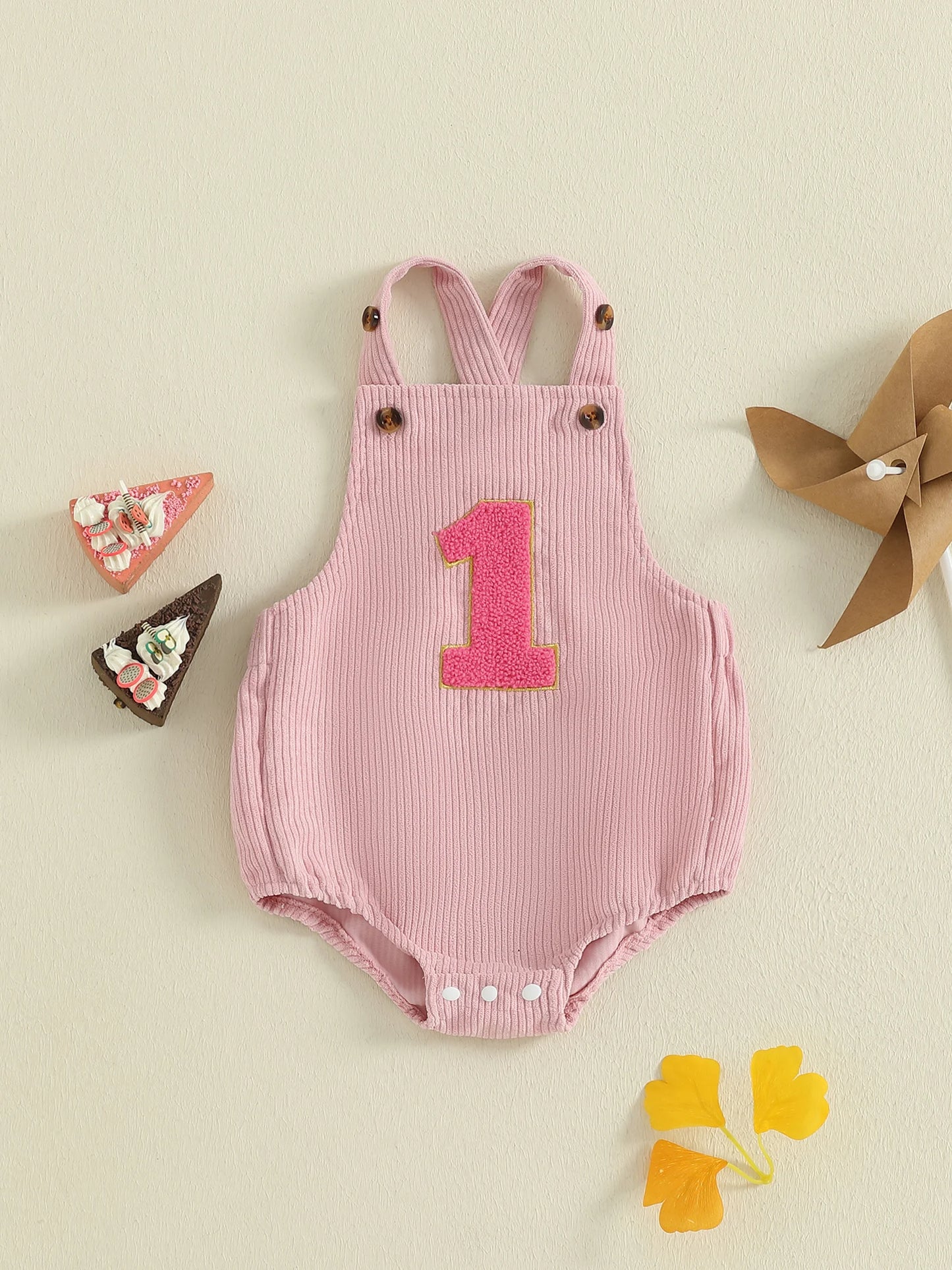 Baby Birthday Romper - Number Print Sleeveless Jumpsuit for Boys & Girls (0-18M)