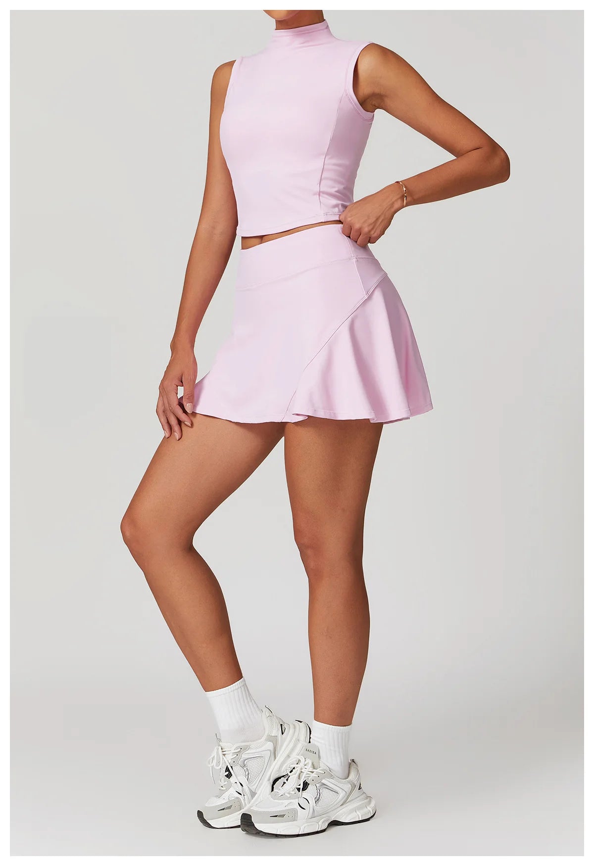 High Waist Sports Skirt - Quick Dry Yoga Skirt with Lined Shorts