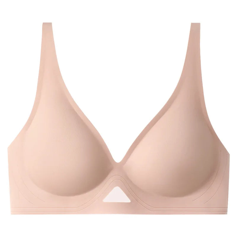 Women's Deep V Seamless Bra Hollow Underwear Comfortable Wireless Brassiere Soft 3/4 Cup Bras Lingerie