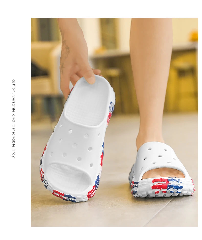 Men's Summer Slippers Slides Non-slip Casual Beach Sandals Platform Comfortable Clogs