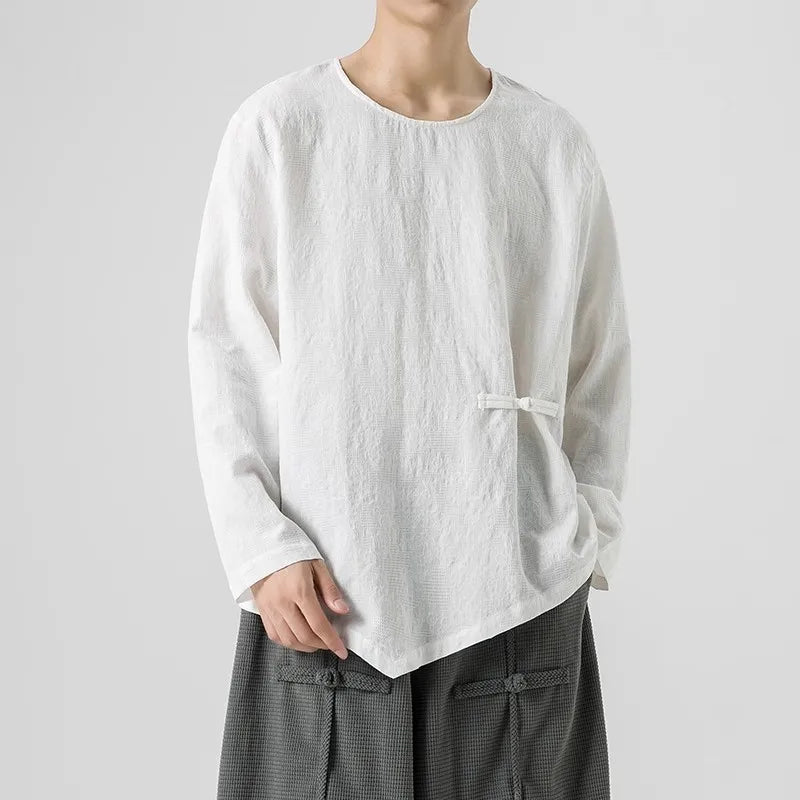 Men's Cotton Long Sleeve T-Shirt - Spring Autumn Casual O-Neck Tee