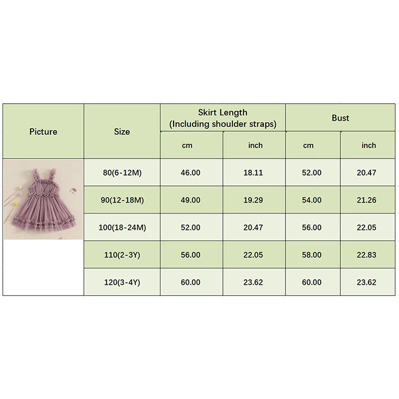 Girls' Summer Princess Dress - Sleeveless Mesh Ruffled Lace Tulle Sundress