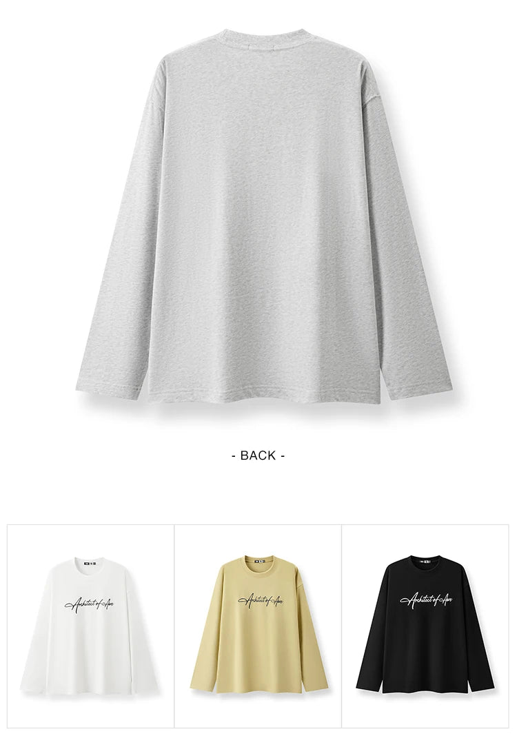 Long Sleeve T-Shirt Unisex Couple Style Basic Versatile Top Everyday Commuting Autumn