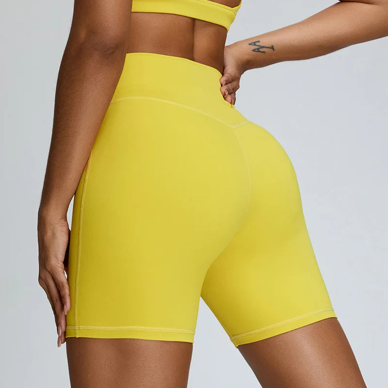 Women's Seamless Buttock Lift Sports Shorts  Running Scrunch Workout Yoga High Waist Gym Shorts