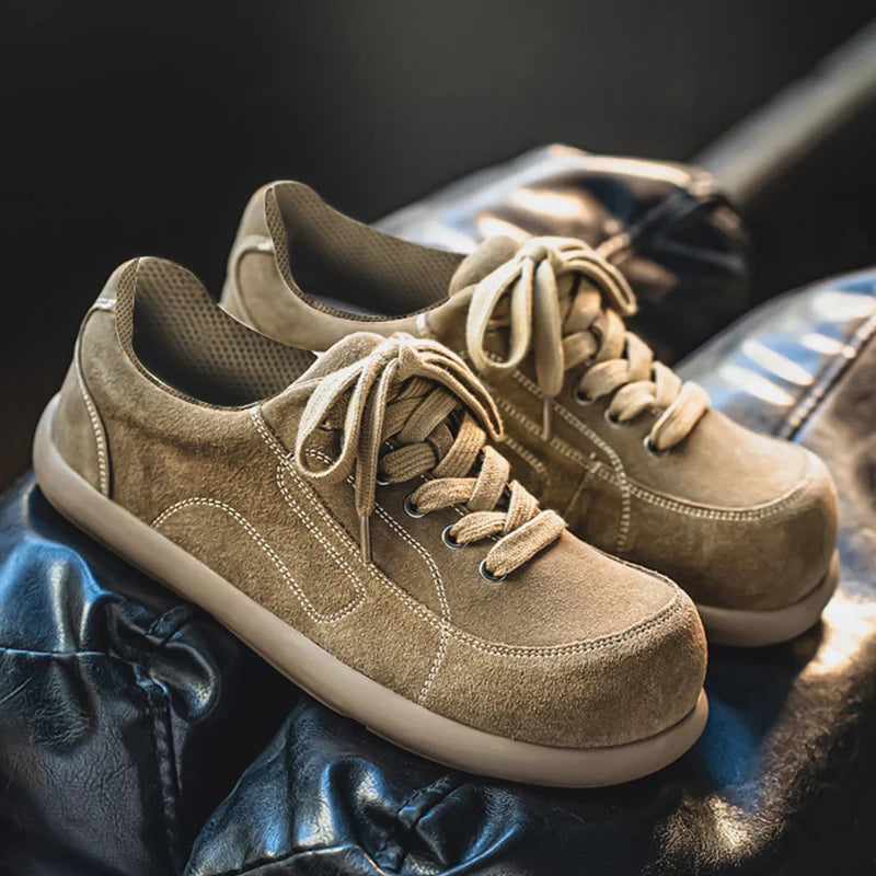 Men's Suede Leather Lace-up Casual Comfortable British Shoes