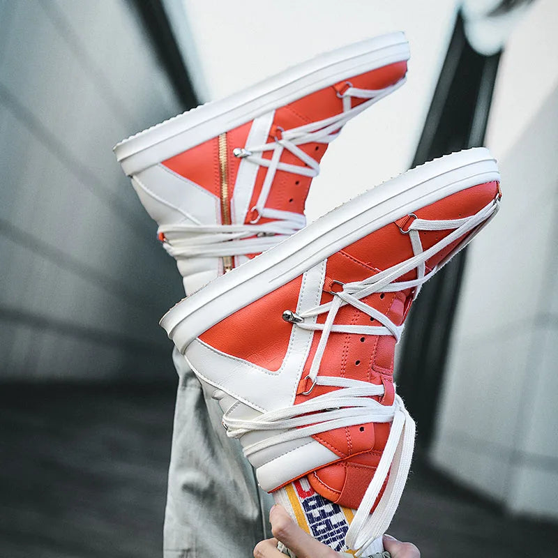 Men's Casual High-top Sports Strap Design Sneakers